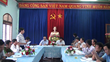 Đồng chí Nguyễn Hồng Hà- Bí thư Huyện uỷ làm việc với Đảng uỷ thị trấn